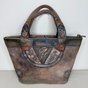 NEW Jane Yoo Vintage Leather Bag 11”x8”
